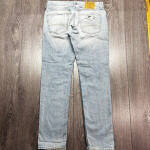 Hollister California Skinny Button Fly Y2K Blue Denim Jeans 32 x 34 Distressed